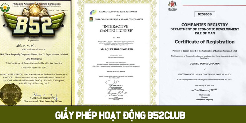 Lý do B52club cần sở hữu giấy phép hoạt động 